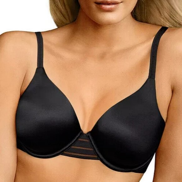 Maidenform 38D T-Shirt Bra - Black DM7540 Tshirt Bra with Underwire, Smooth Back - Picture 1 of 7